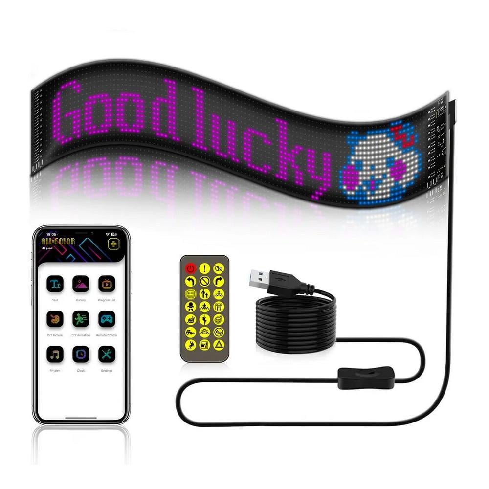 Підсвітка автомобільна LED панель RGB APP із пультом 9,2х37,4 см (4856-Leader)