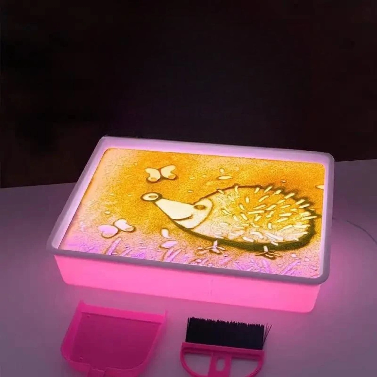 Детский стол для пескографии и рисования песком Розовый - фото 3