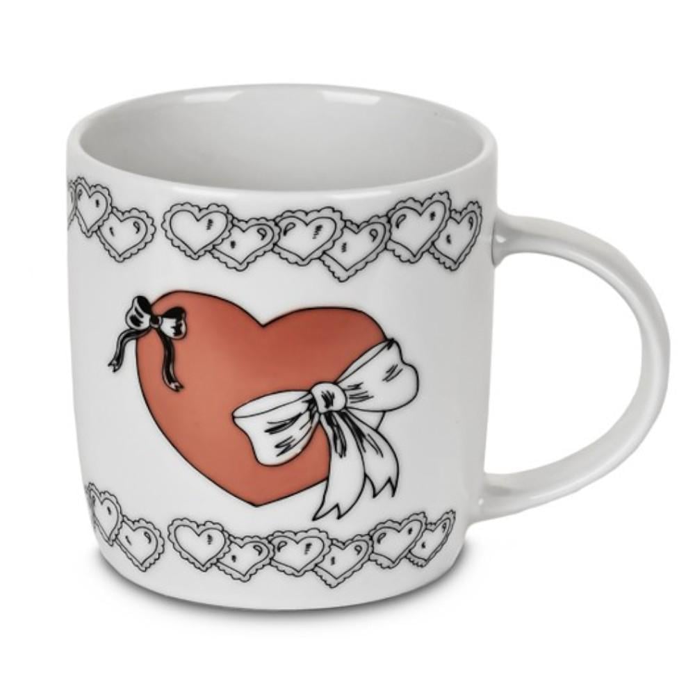 Чашка Stenson Love фарфор кольоровий принт 8,5x9 см 350 мл Білий (624072)