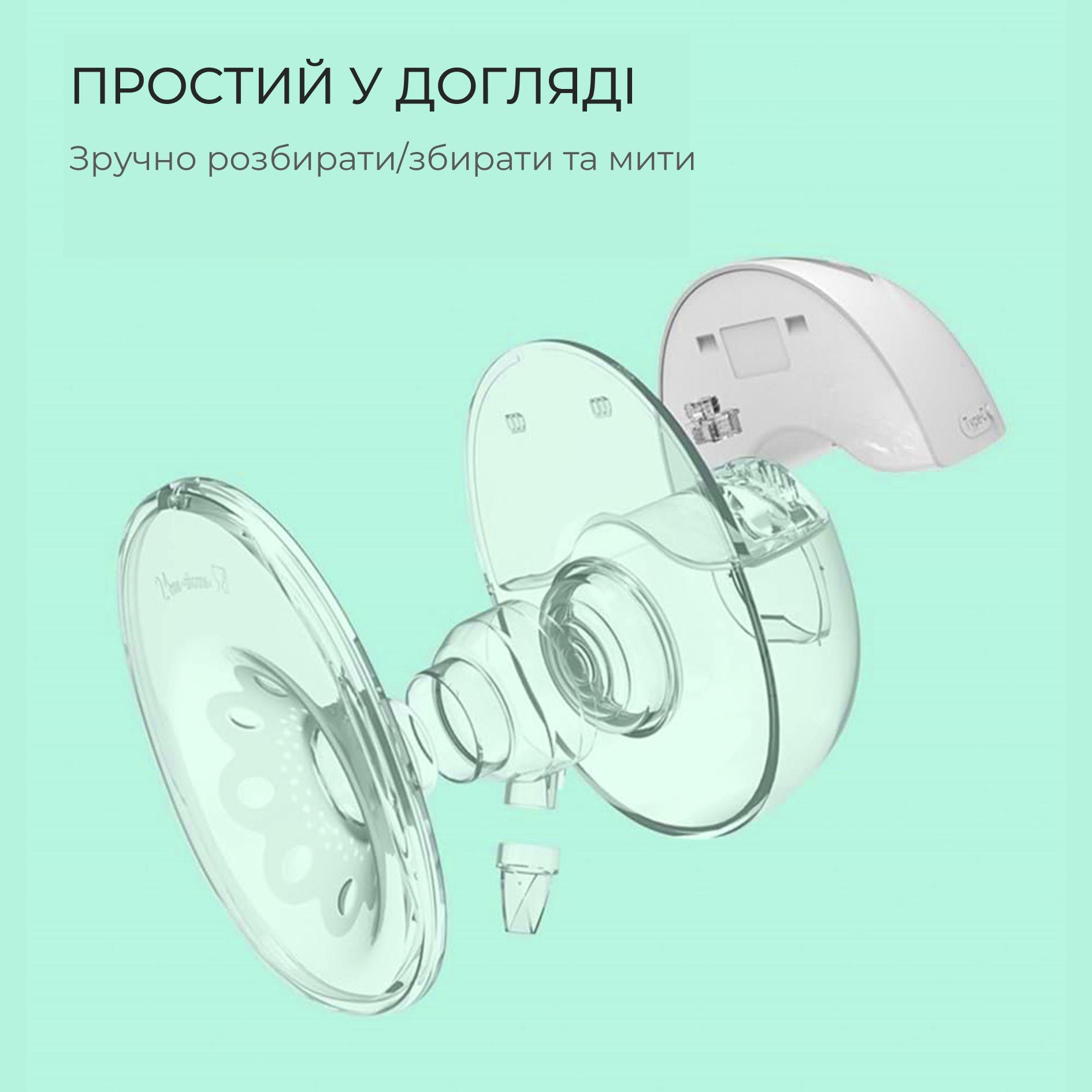 Молокоотсос Swan MY-375 Hands Free электрический с эффектом массажа 210 мл Белый (91216260) - фото 6