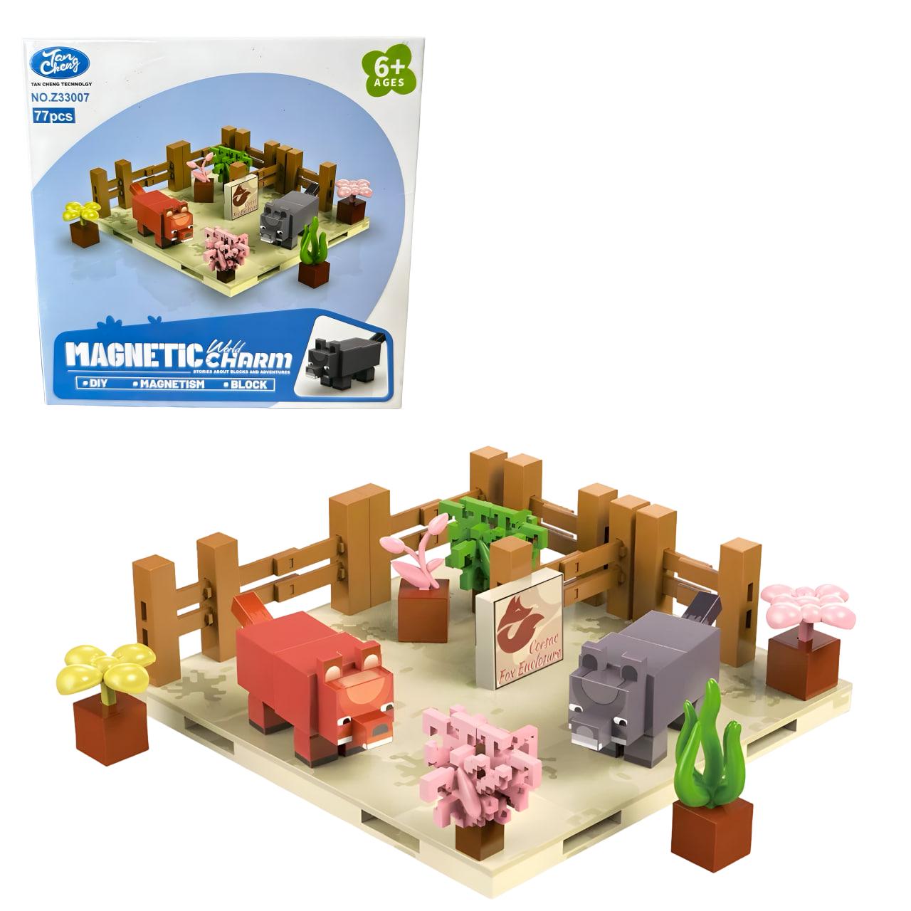 Конструктор магнітний Magnetic World Павільйон з лисицями 77 деталей (Z33007) - фото 4 Конструктор магнітний Magnetic World Павільйон з лисицями 77 деталей (Z33007) - фото 4