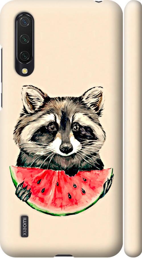 Чехол на Xiaomi Mi 9 Lite Енотик с арбузом (4605m-1834-42517)