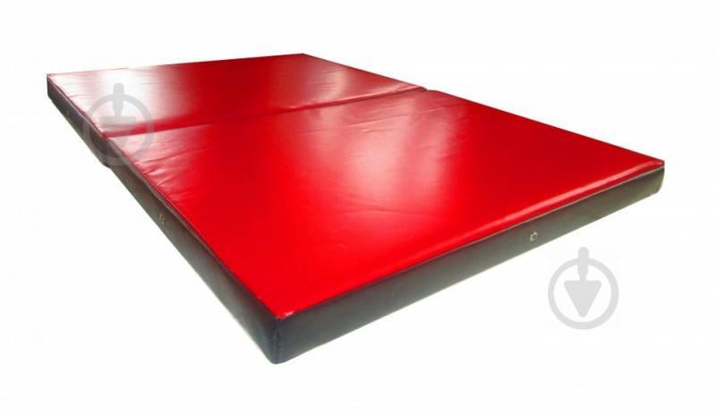 Мат спортивный складной Tia-Sport ПВХ 150х100х8 см с 2-х частей красно-черный (sm-0143)