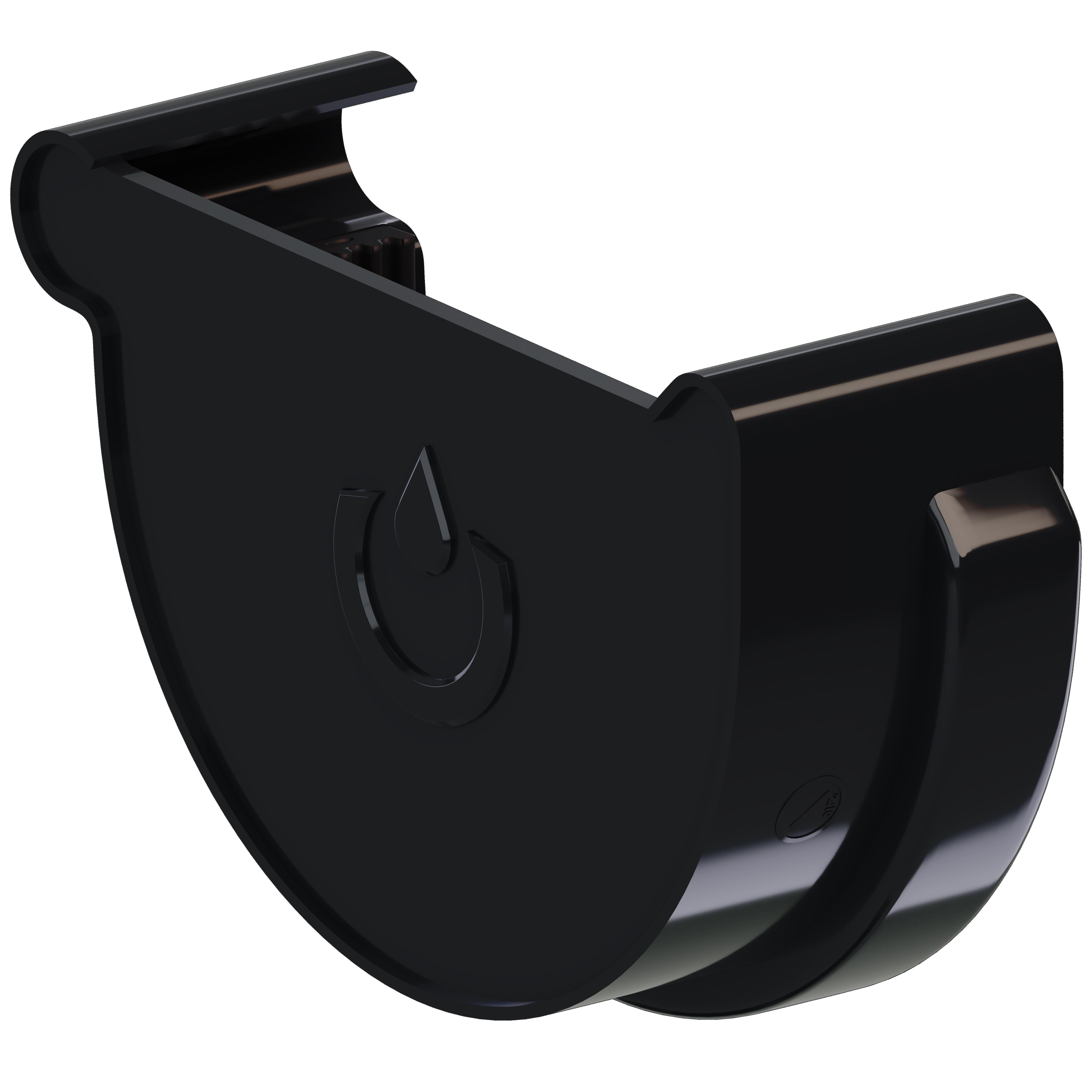 Заглушка желоба левая KROP 100 мм Черный (2026) Заглушка желоба левая KROP 100 мм Черный (2026)