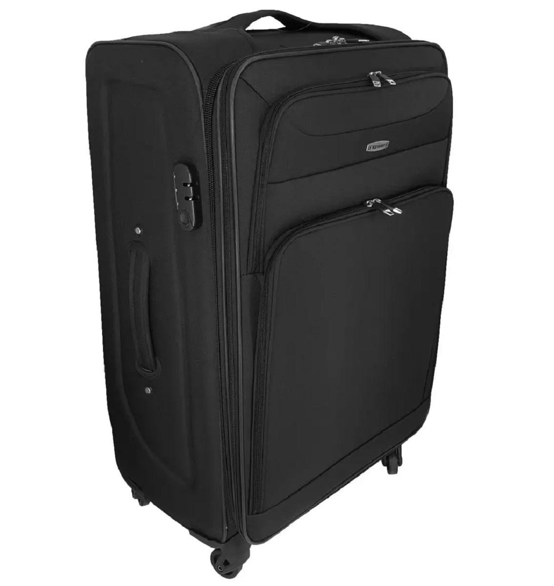 Чемодан тканевый KAIMAN 19226 большой 4 колеса Черный (Kt00008)
