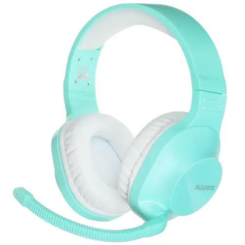 Наушники Sades SA-721 Spirits Stereo Eco-leather 50 мм 2 м  Cyan (sa721cnj)