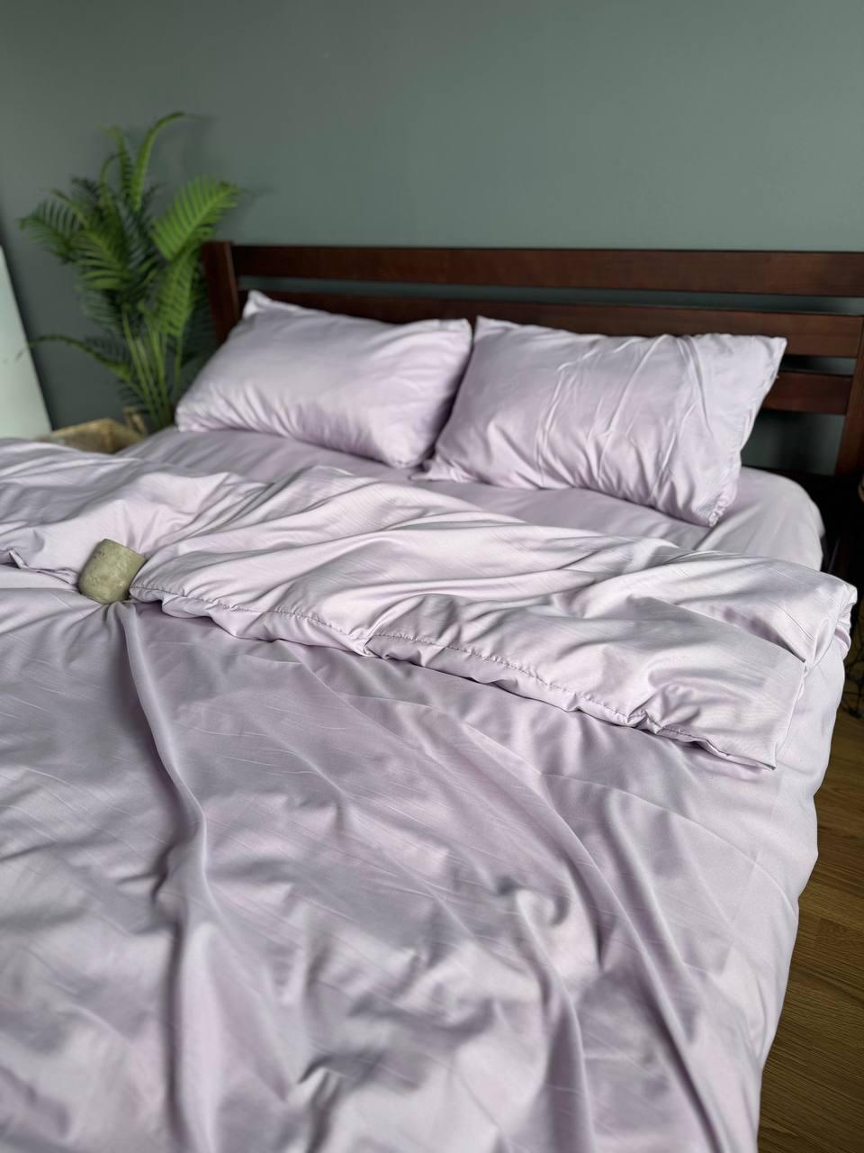 Комплект постільної білизни однотонний полісатин двоспальний Лавандовий (00983) - фото 3