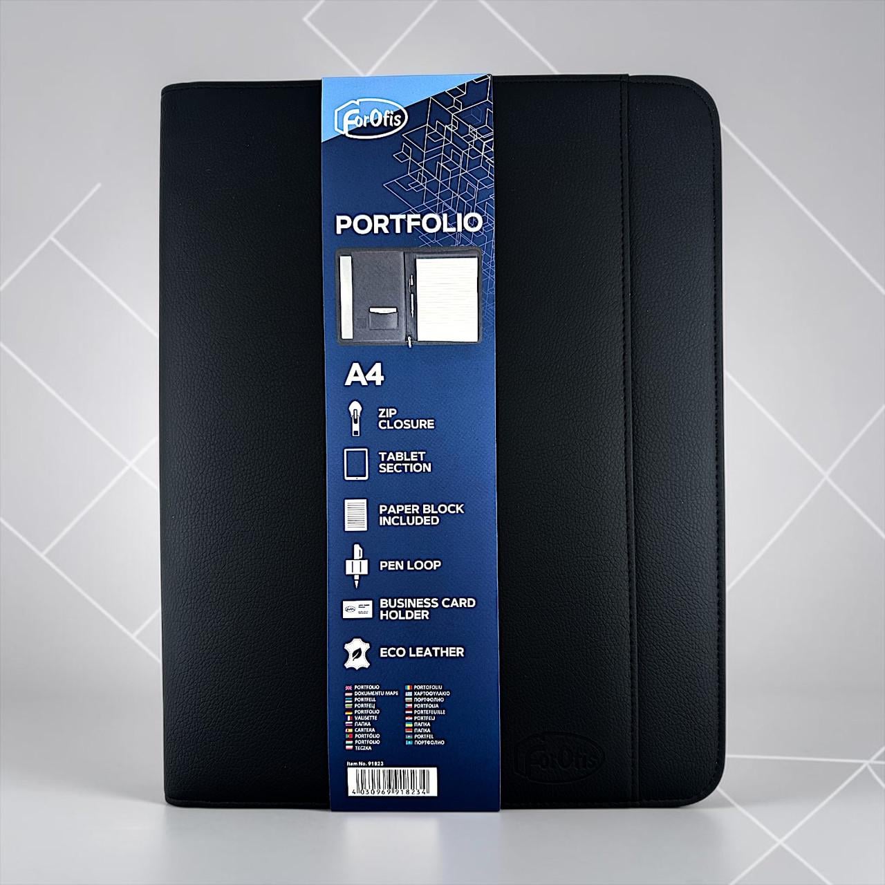 Папка ділова з екошкіри ForOfis 91823 з блокнотом Чорний (3135241022)