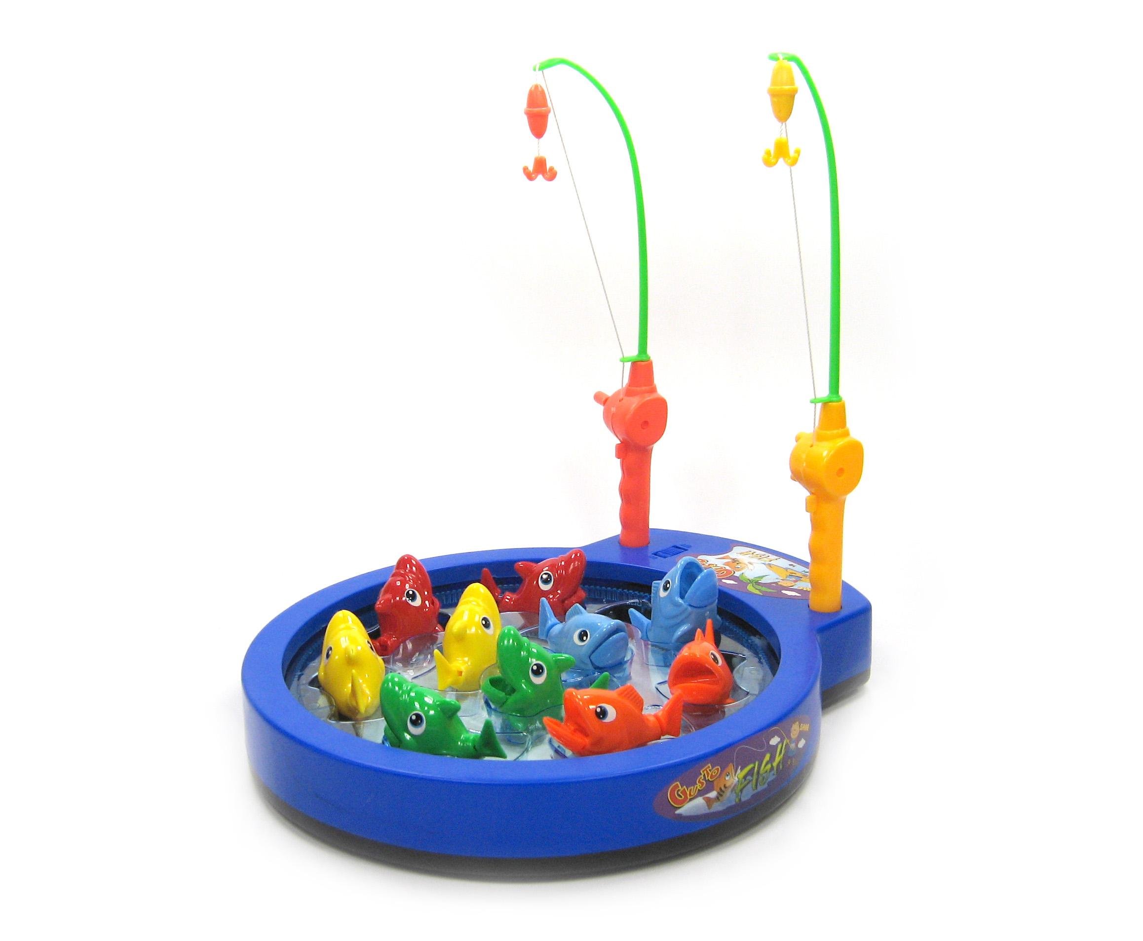 Рыбалка настольная на батарейках 2 удочки 10 рыбок