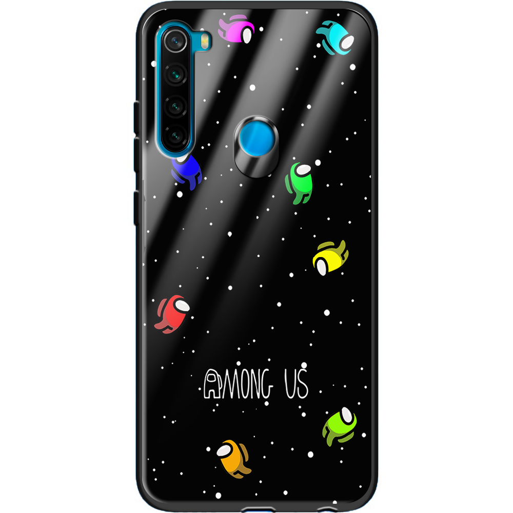 Чехол Boxface Xiaomi Redmi Note 8 Among Us Invisible Черный силикон со стеклом (38214-bk76-38351)