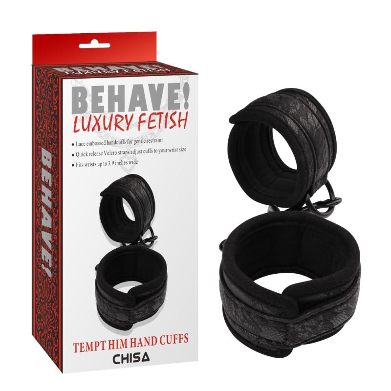 Наручники с узором Behave! Luxury Fetish Tempt Him Hand Cuffs Черный (1000059306)