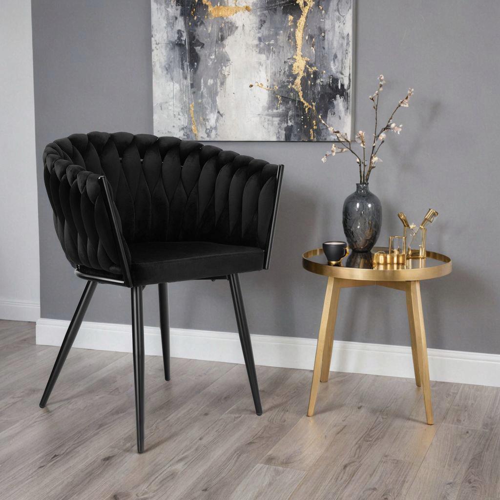 Комплект стульев Homart 2 шт. DC-108 велюр Черный (9889) - фото 2 Комплект стульев Homart 2 шт. DC-108 велюр Черный (9889) - фото 2