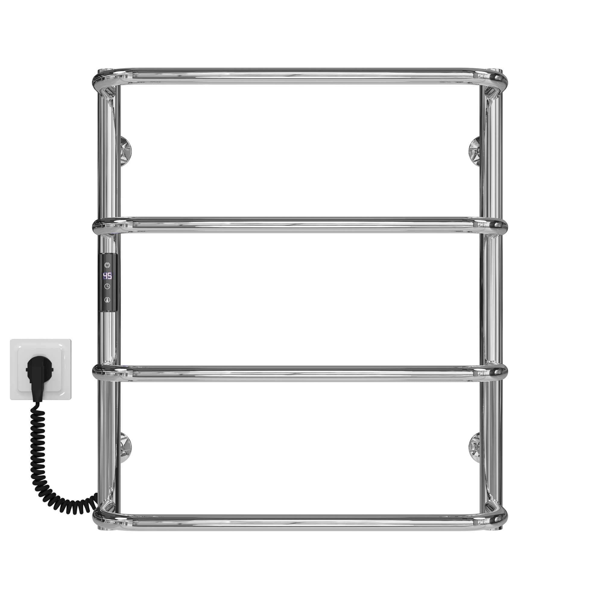 Полотенцесушитель электрический Deffi Стандарт П4 JD03 левое подключение нержавеющая сталь 400х600 мм Хром (C.SS.60.40.4.E.C.L.1)