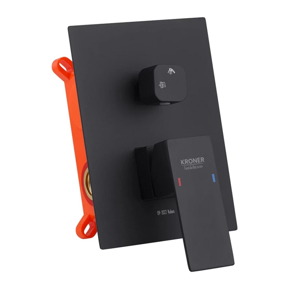 Душевая система Kroner KRP Edelstahl Kubus SCH082 скрытого монтажа Черный (CV029972) - фото 6