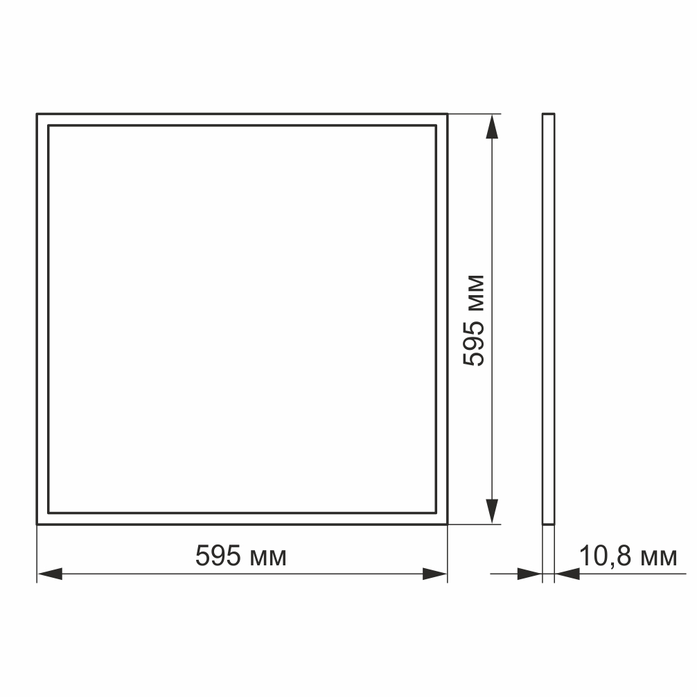Светодиодная панель Videx 40 Вт 6200K матовая (VL-P406W) - фото 3
