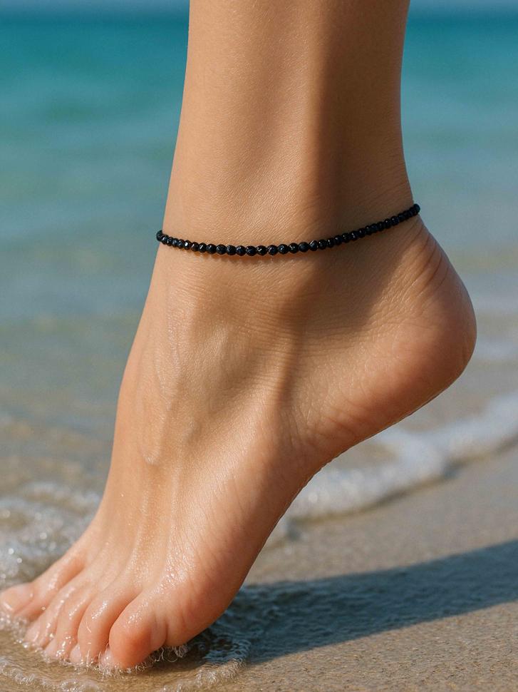 Браслет на ногу из натуральной шпинели (4728) Браслет на ногу из натуральной шпинели (4728)