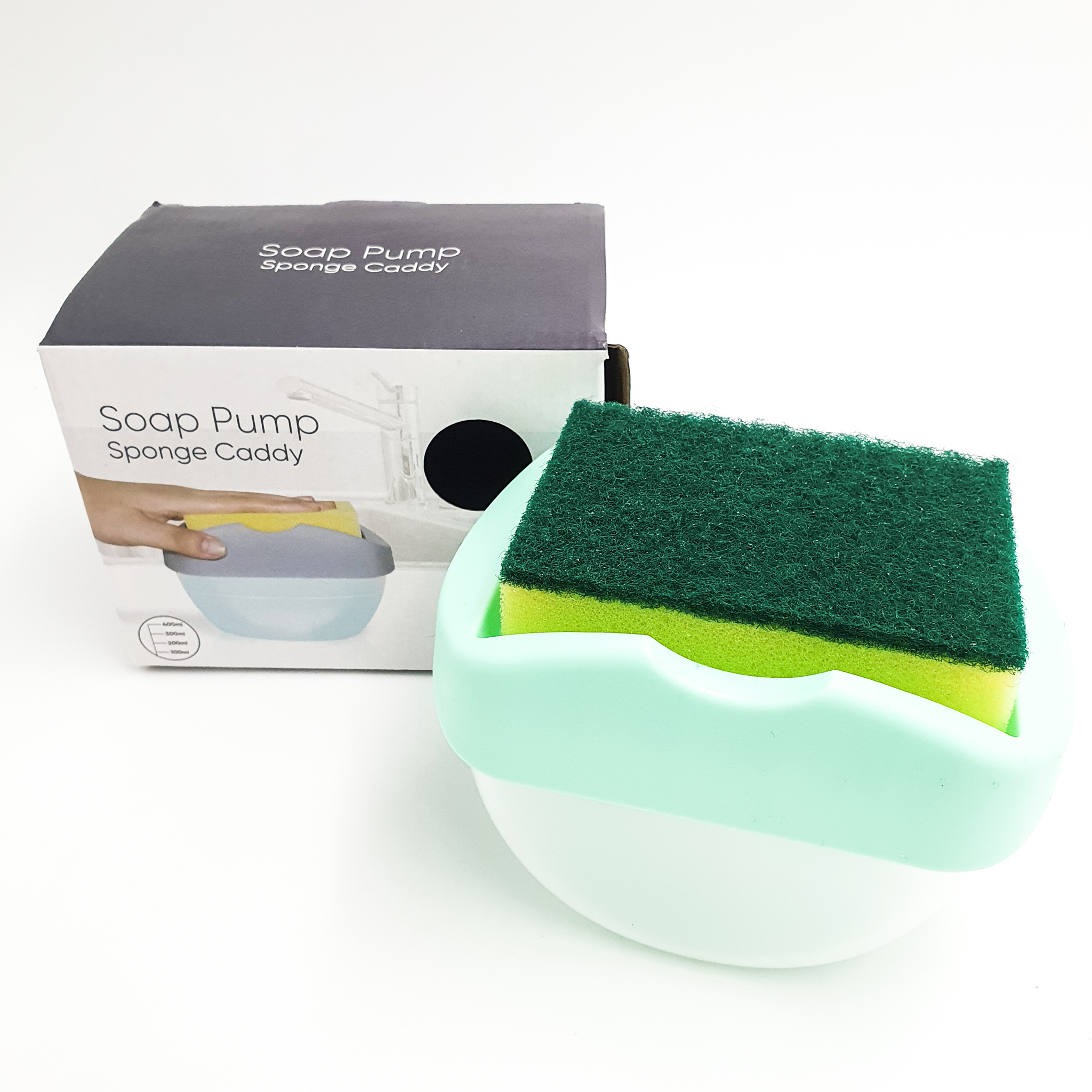 Диспенсер для миючого засобу UKC Soap Pump Sponge Caddy з губкою Зелений - фото 6