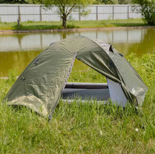 Палатка туристическая двухместная ветрозащитная 210х160х120 см Зеленый (LU-017) - фото 4