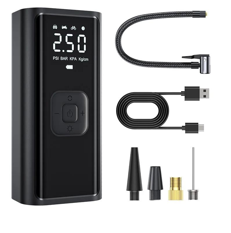 Насос автомобильный аккумуляторный COB-B6-01 ZZLWN-081 100W Type-C с функцией PowerBank