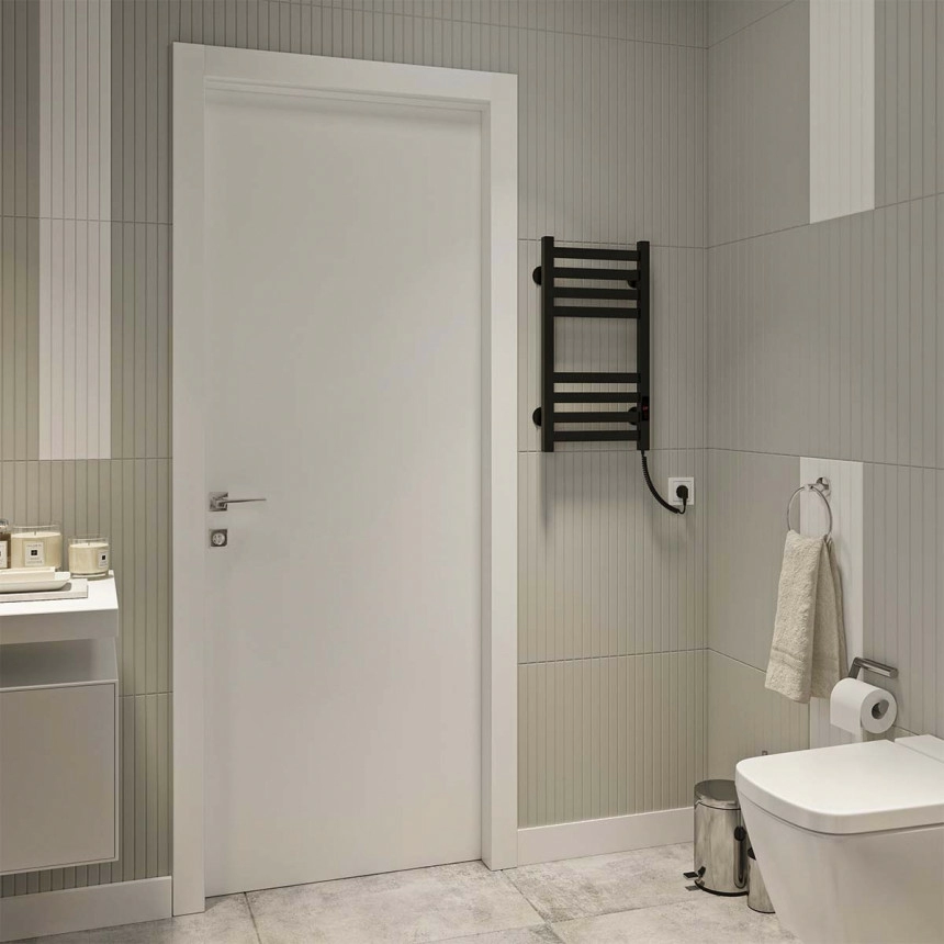 Полотенцесушитель Deffi Magnus П8 электрический Е правое подключение 300х600 см Черный