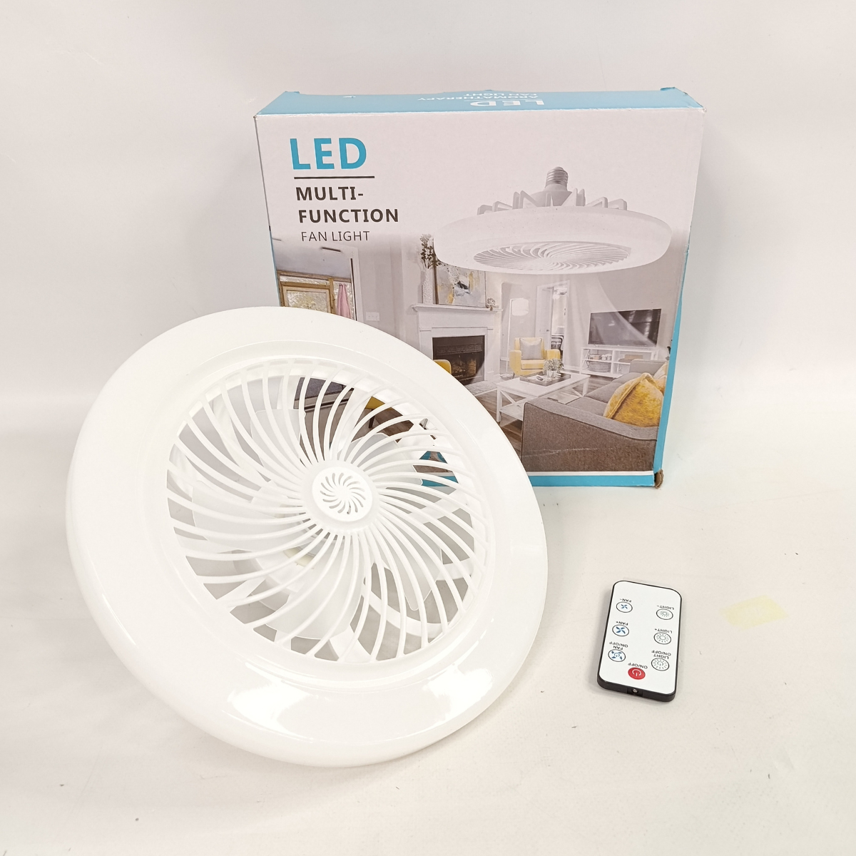Люстра-вентилятор универсальная LED в патрон E27 с пультом (LVE-27-White) - фото 4