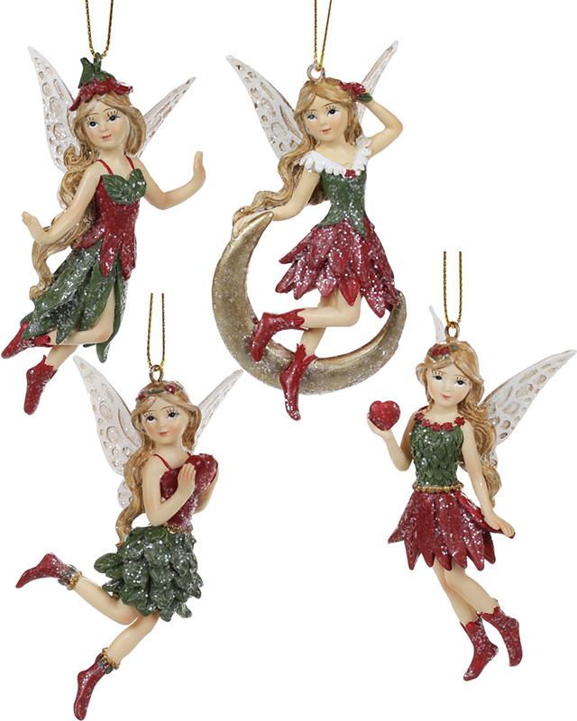 Набор подвесных фигурок Лесные Феи 11,5 см полистоун 8 шт. Зеленый/Красный (BD-707-749)