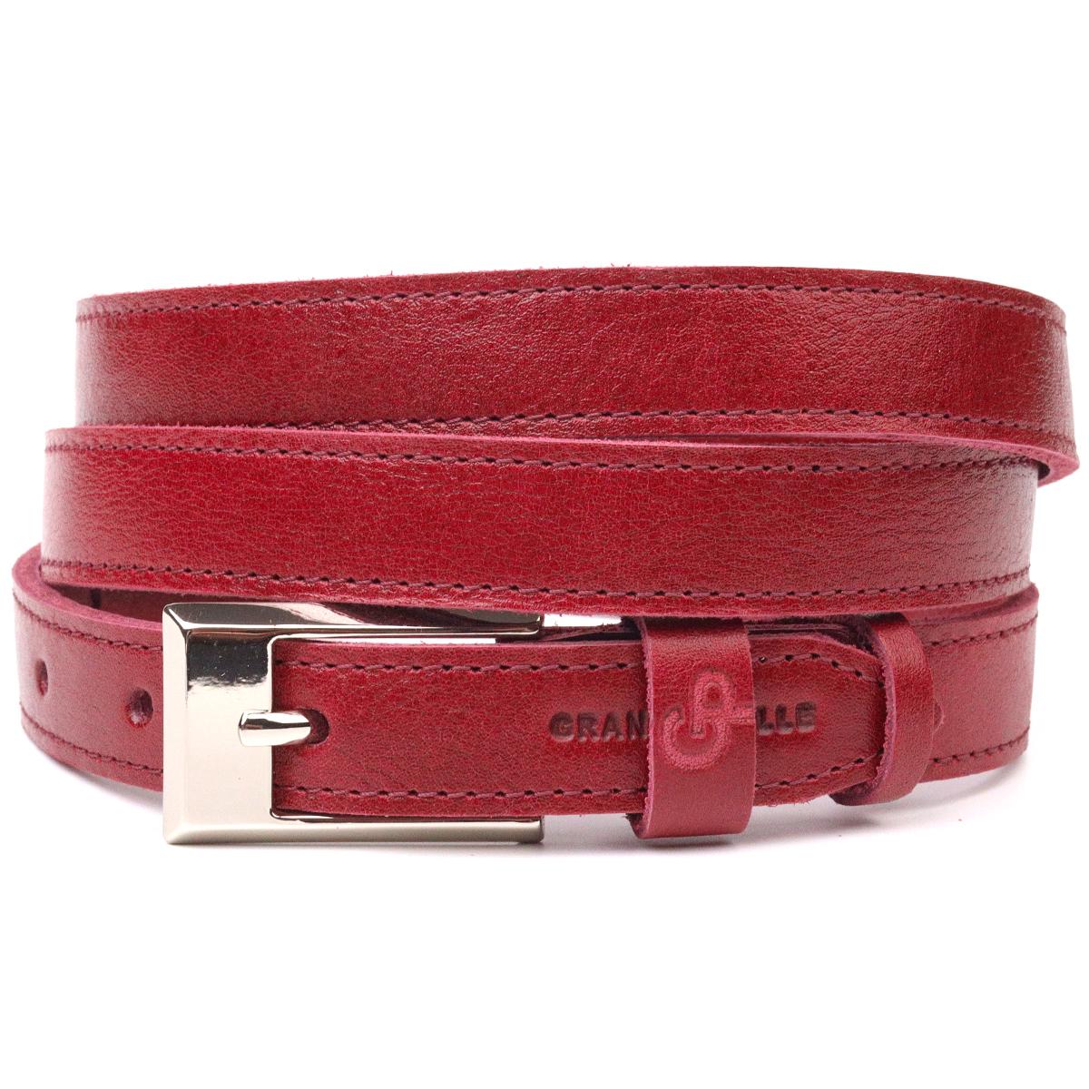 Ремінь шкіряний жіночий GRANDE PELLE Leather Belt 21447 Бордовий (10847245)