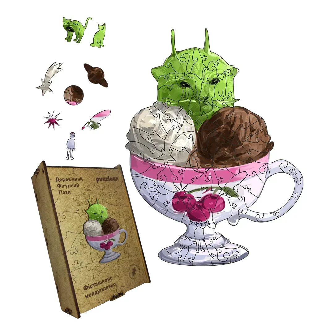 Пазл дерев'яний фігурний Фісташкове Невдуплятко А1 в картонній коробці 500+ ел. (puzzlean-2061-KART-А1)