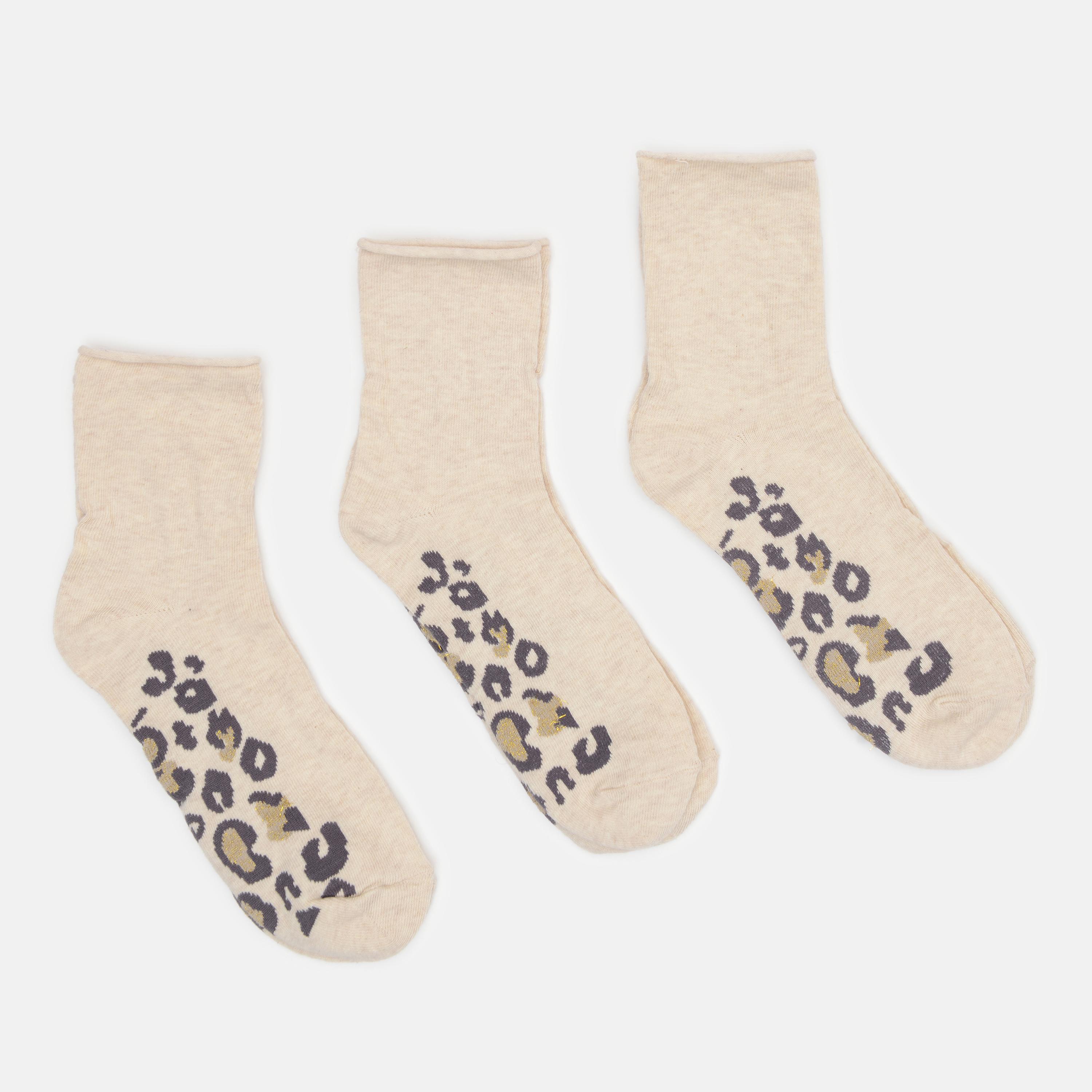 Шкарпетки C&A р. 35-38 3 пари Бежевий/Леопард (170922325)