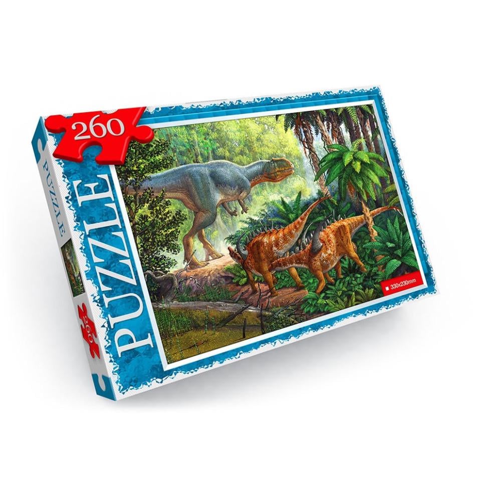Пазлы детские Danko Toys Динозавры 260 эл. Синий (IP-177-P-276)