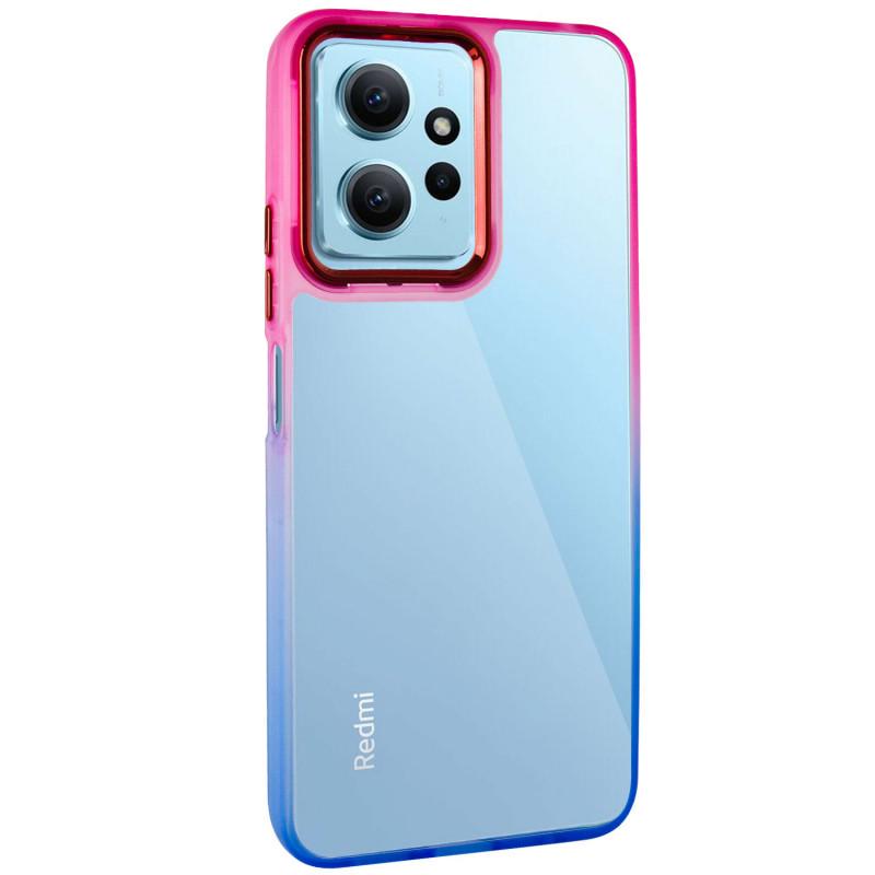 Противоударный Чехол TPU+PC Fresh sip series для Xiaomi Redmi Note 12 4G Синий/Розовый