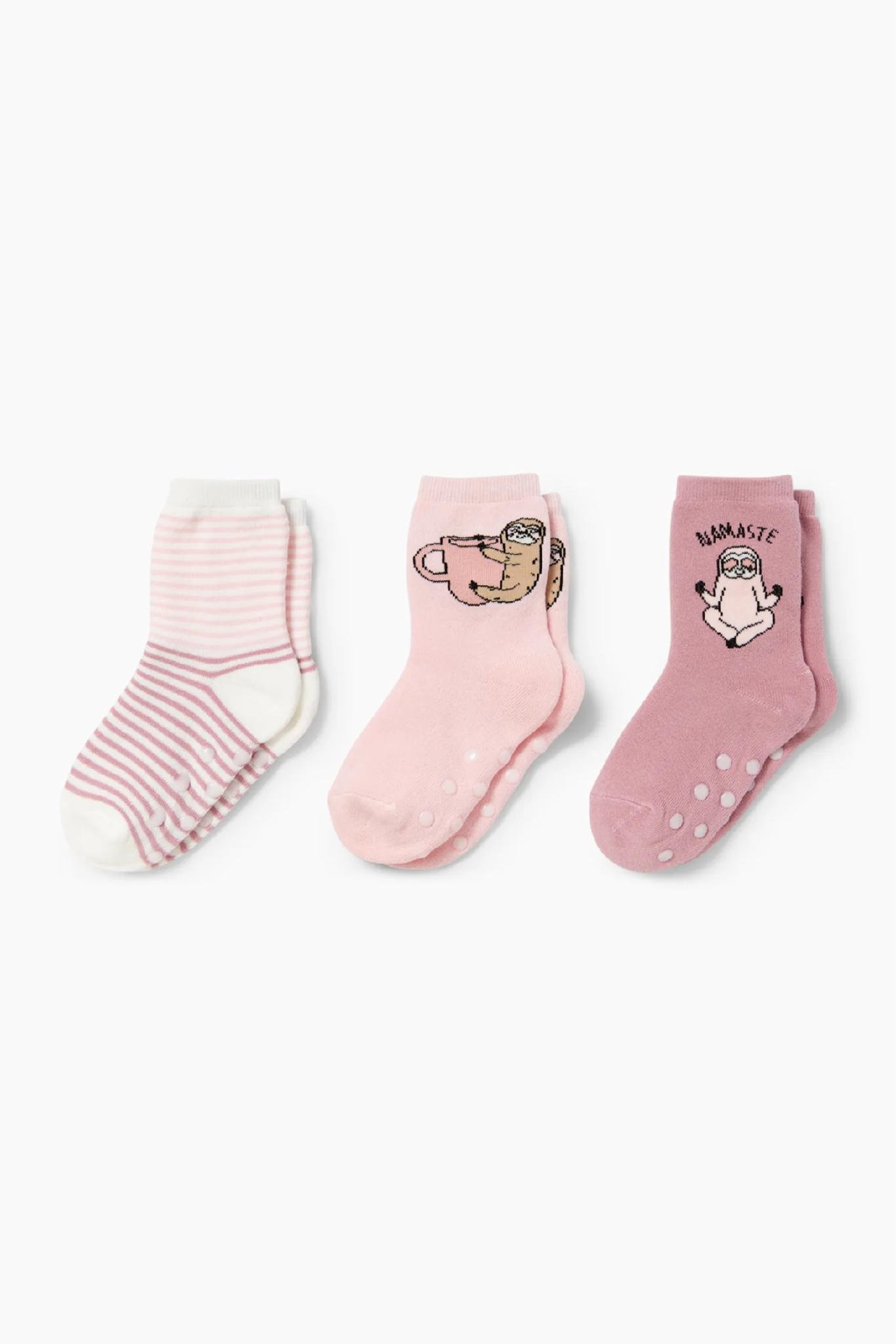 Набір підліткових теплих махрових шкарпеток для дівчаток C&A р. 34-36 3 пари Рожевий (25101863A)