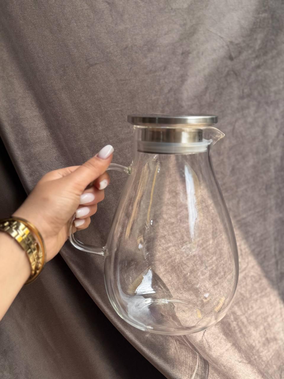 Кувшин Vittora стеклянный с металлической крышкой 1,8 л Прозрачный (VT-5209-1800) - фото 3 Кувшин Vittora стеклянный с металлической крышкой 1,8 л Прозрачный (VT-5209-1800) - фото 3