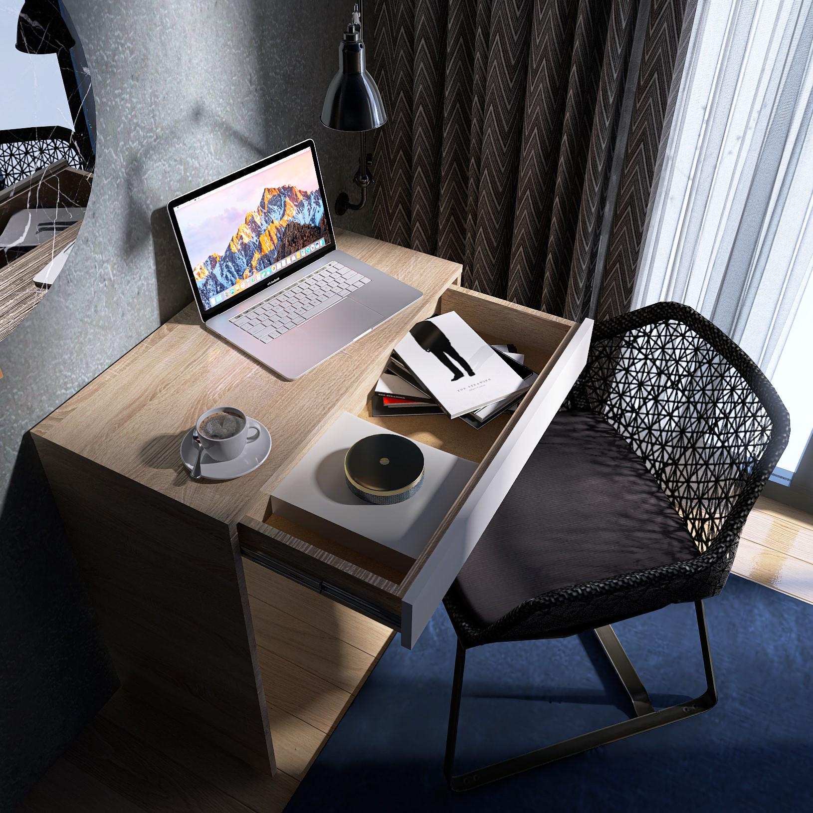 Компьютерный стол Everest Сити 750 Мини 752х380х746 мм Сонома/Белый (11421) - фото 2