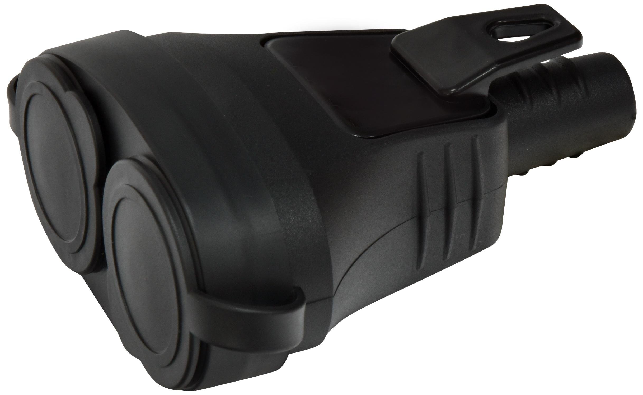 Розетка кабельна ETI ERS-2C подвійна із заземленням каучук із кришкою IP44 Чорний (4481013) - фото 2