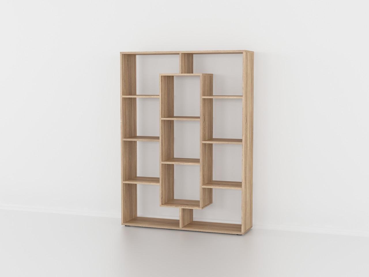 Стеллаж на 10 ячеек для книжек 1072х1430х290 мм Дуб сонома (4444)