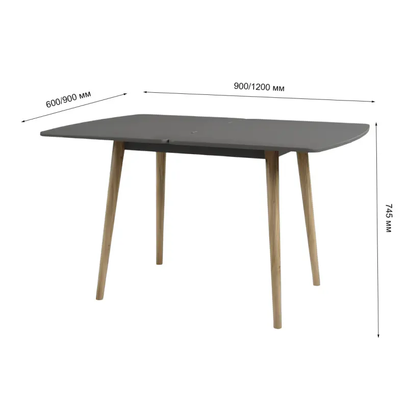 Обеденный стол раскладной Lion Majami-3 90х60/90х120 см Нимфея Альба (Lion-041272) - фото 6