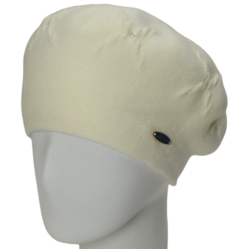 Берет женский Lirus Клара двойной на стойке Молочный