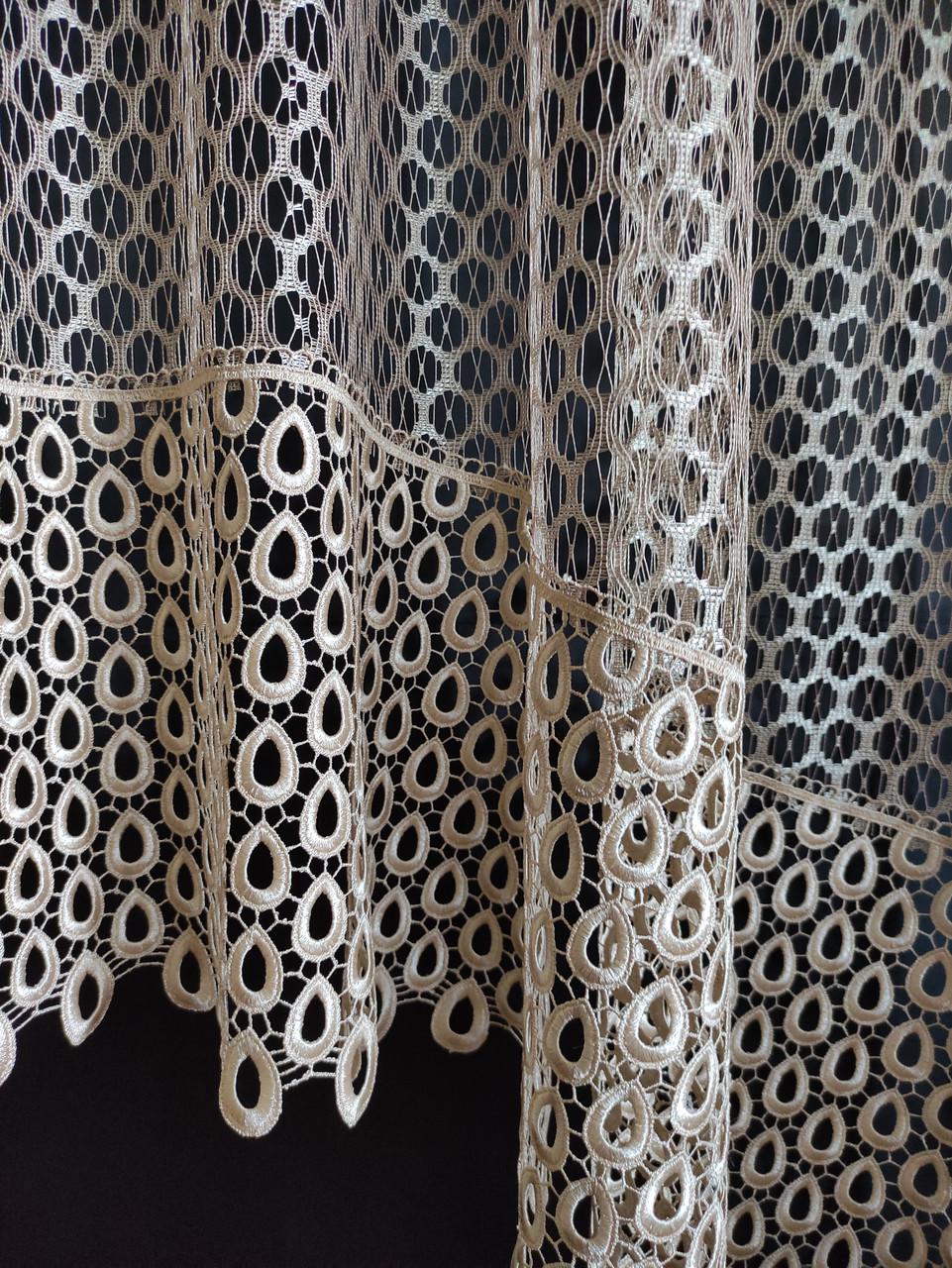 Занавеска Аркой с кружевом 280x180 см Бежевый (а30беж-кап) - фото 2 Занавеска Аркой с кружевом 280x180 см Бежевый (а30беж-кап) - фото 2