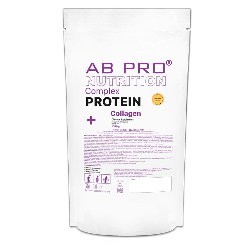 Протеин AB PRO PROTEIN COMPLEX + COLLAGEN 1000 g /10 servings/ Банан-Абрикос