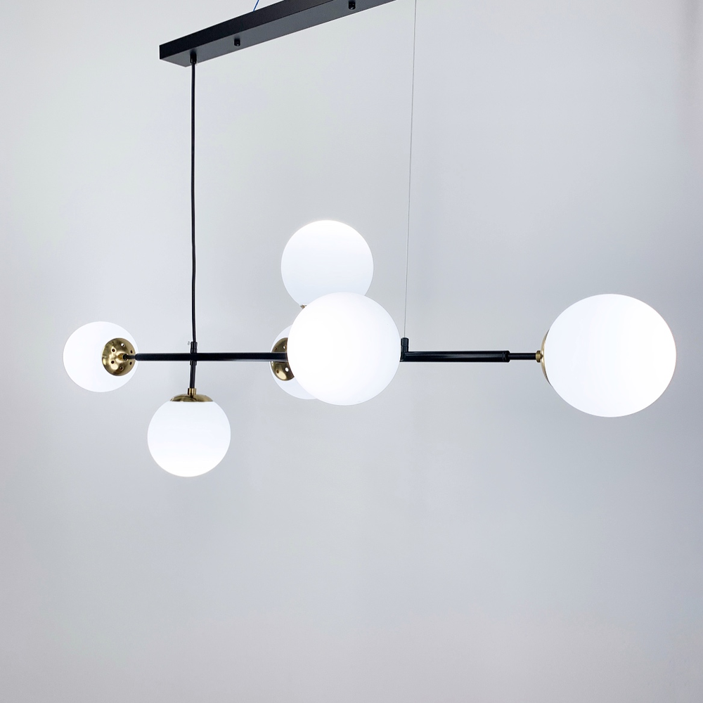 Люстра з фурнітурою латунь кріплення на планці Чорний (SGJ 7/6 BK+GD) - фото 1 Люстра з фурнітурою латунь кріплення на планці Чорний (SGJ 7/6 BK+GD) - фото 1