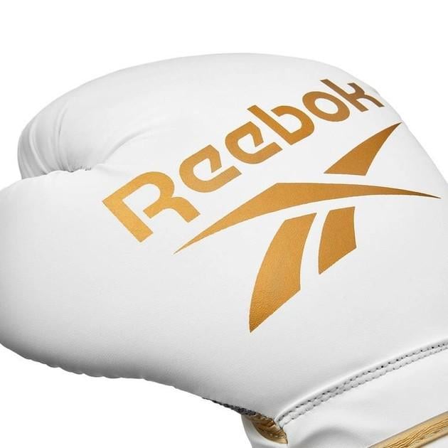 Боксерські рукавички Reebok Boxing Gloves 12 унцій Білий/Золотий (RSCB-12010GD 12) - фото 2