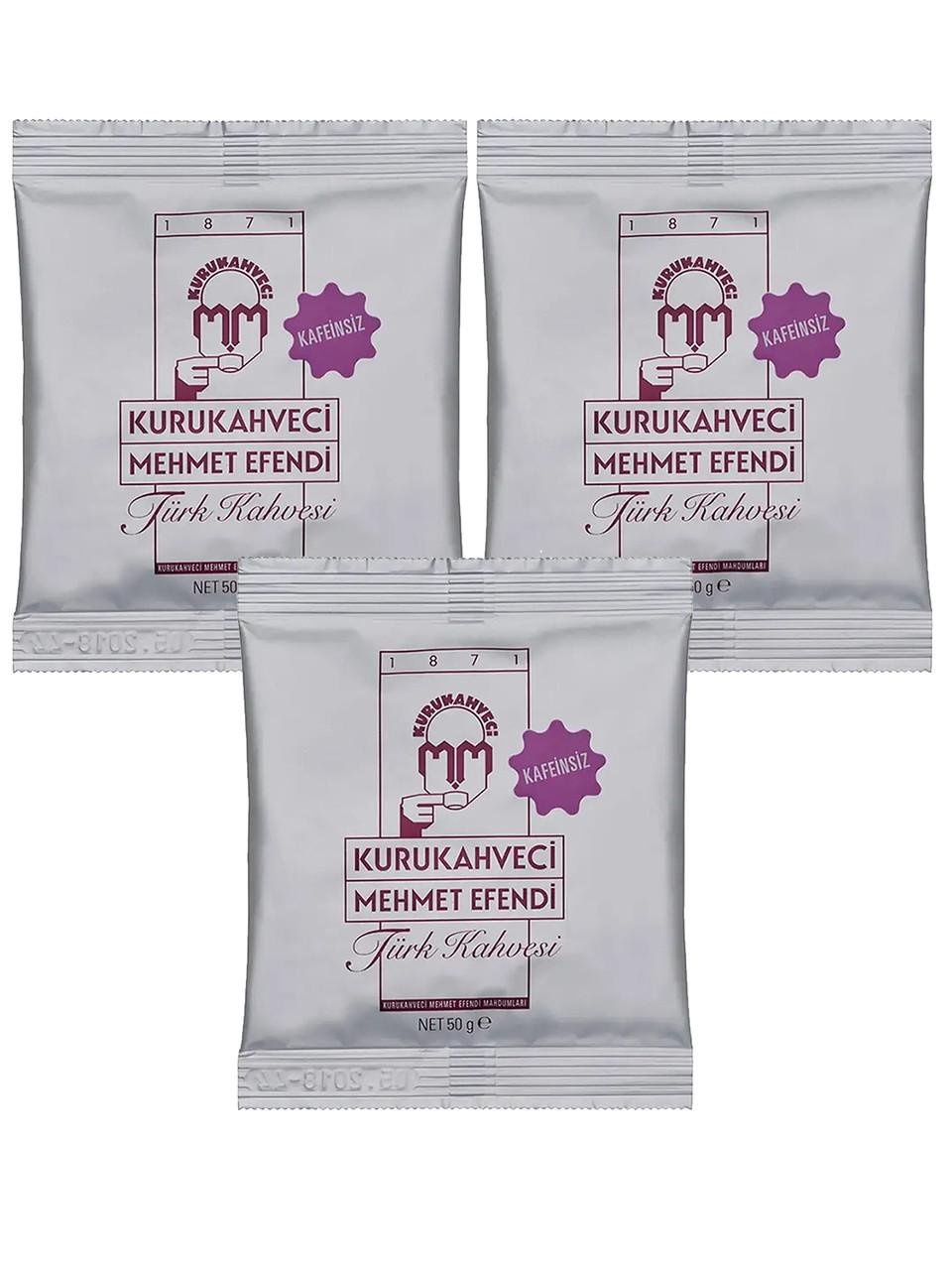 Кофе молотый без кофеина Kurukahveci Mehmet Efendi 50 г 3 шт.