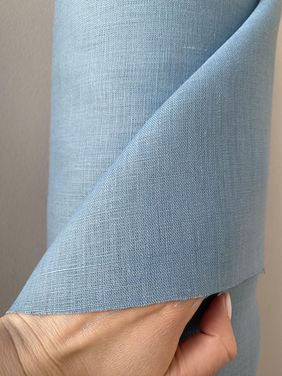 Ткань костюмная LINEN PLUS 100% лен 143 см 1586 Голубой - фото 5 Ткань костюмная LINEN PLUS 100% лен 143 см 1586 Голубой - фото 5