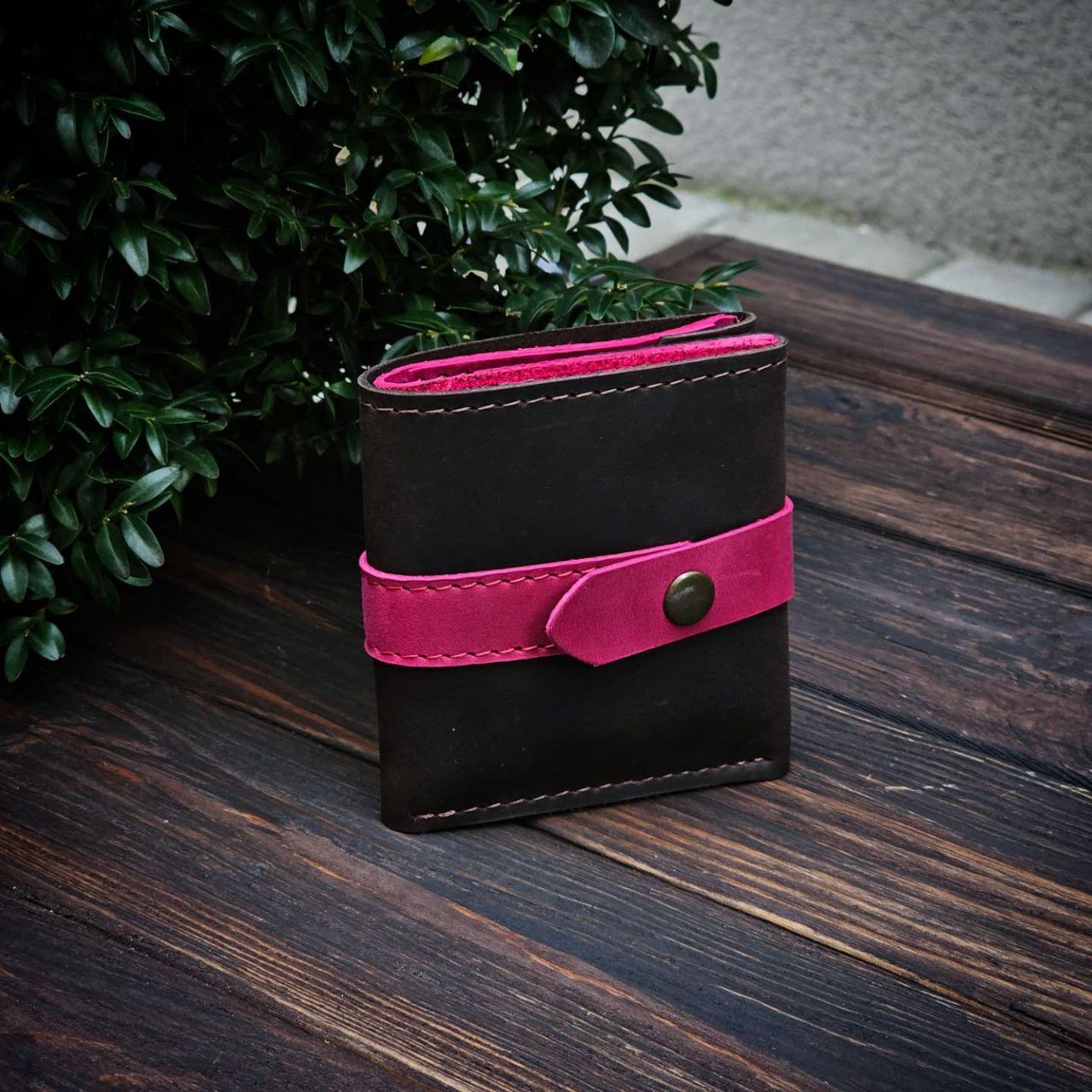 Кошелек женский на застежке (wa_025_brown_fuchsia)