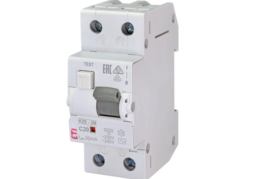 Диференційний автоматичний вимикач KZS-2M C 20/0,03 тип AC (10kA) ETI