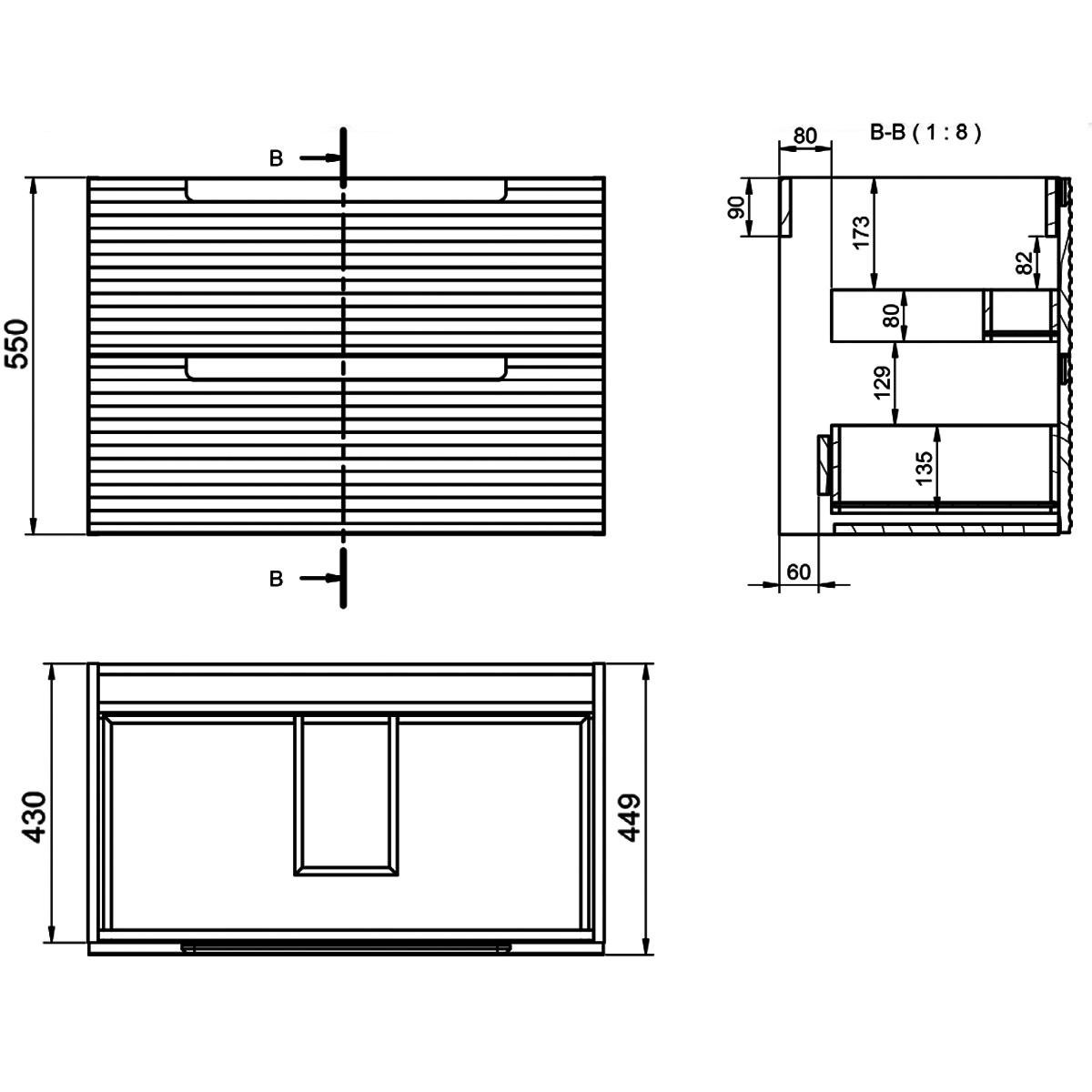 Тумба с умывальником подвесная Devit Acqua 074819V 100x55x44,9 см Коричневый (216486) - фото 5