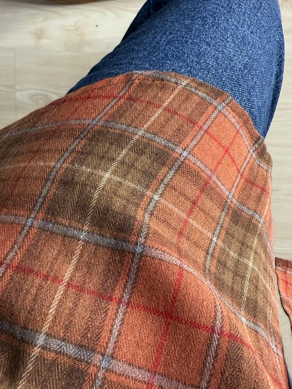 Рубашка женская A-N 8313 в клетку оверсайз широкая хлопковая OS Оранжевый (5132) - фото 5 Рубашка женская A-N 8313 в клетку оверсайз широкая хлопковая OS Оранжевый (5132) - фото 5