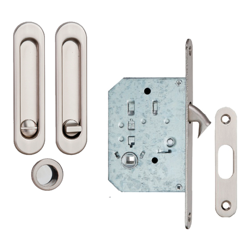 Ручки - ракушки для раздвижных дверей SIBA с механизмом WC, матовый никель (S223 SN) Ручки - ракушки для раздвижных дверей SIBA с механизмом WC, матовый никель (S223 SN)