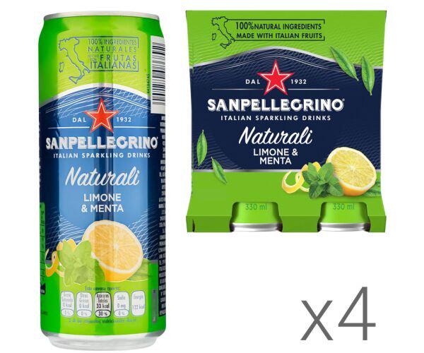 Вода газована соковмісна Італійське мохіто San Pellegrino Limone & Menta 4 шт. х 0,33 л (18223) - фото 2